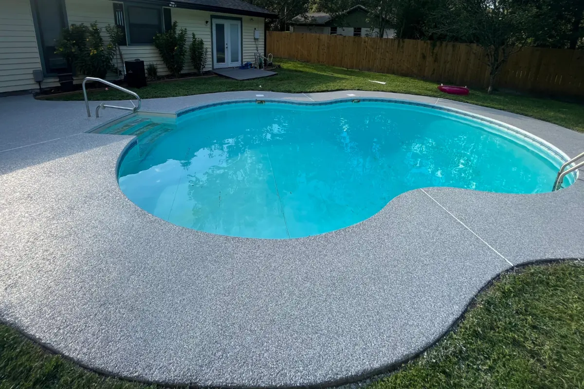 swimming pool with a concrete coating