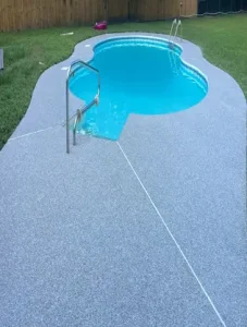 swimming pool with a concrete coating